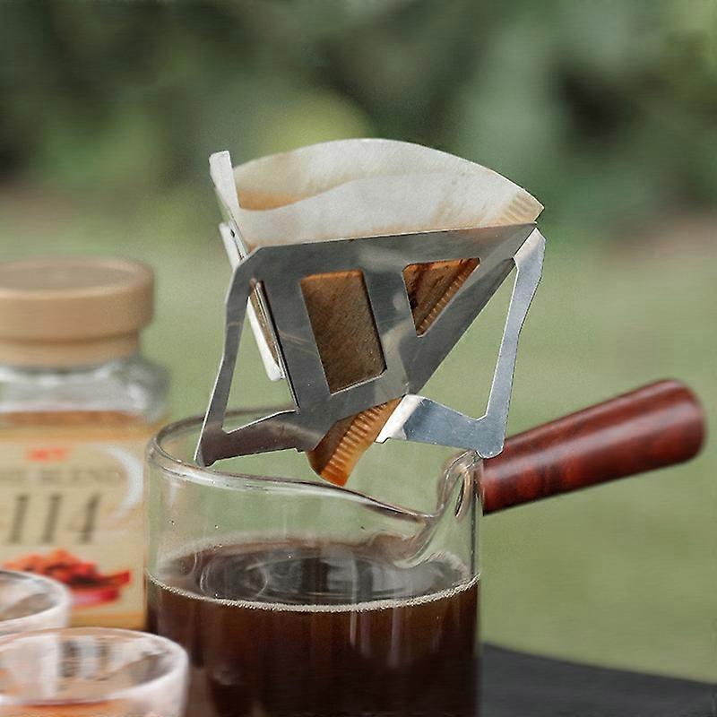 Outdoor Camping Stainless Steel Coffee Grounds Filter Folding Funnel