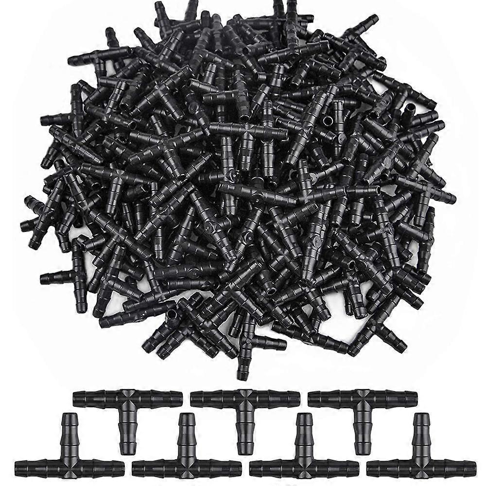 30 Pcs 1/4" Universal Barbed Tee Fittings Barbed Connectors Drip Irrigation for 4/7mm Water Tube Drip Irrigation Watering System