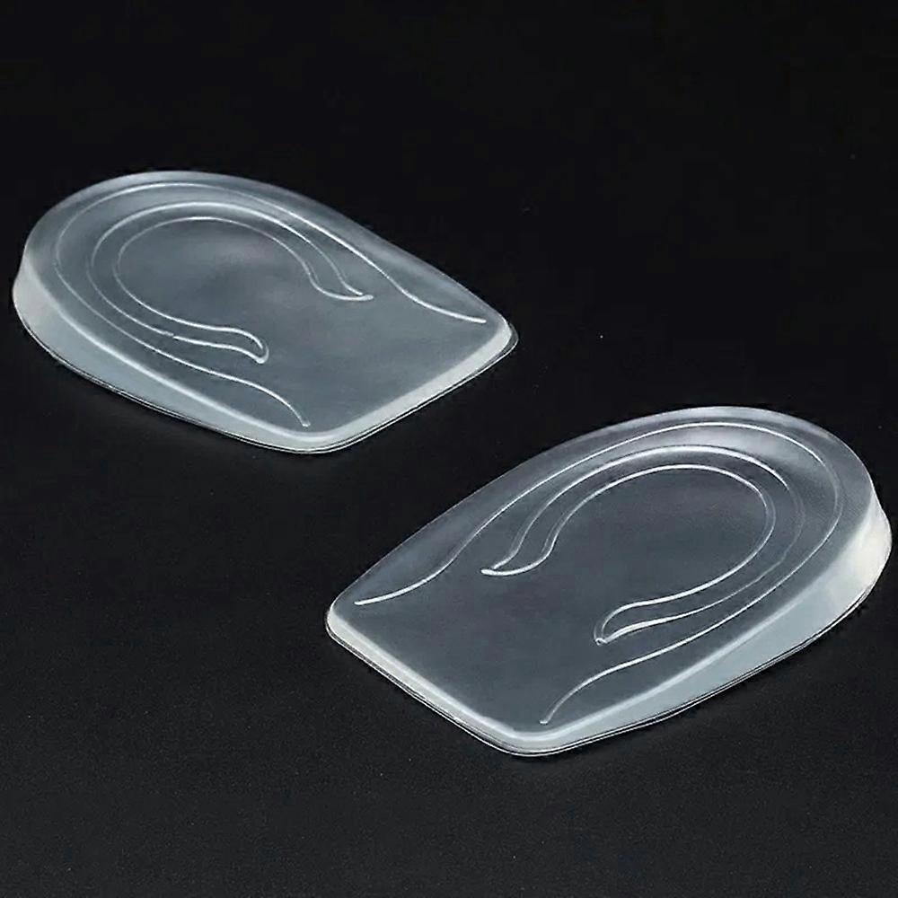 1cm Height Increase Transparent Silicone Insoles Shock Absorbing Invisible Heel Pad for Men