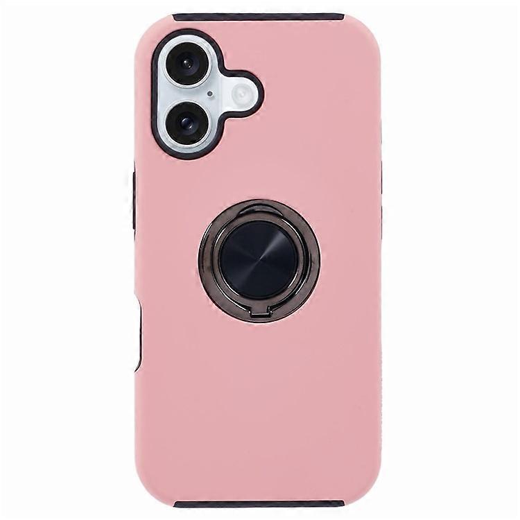 Compatible For iPhone 16 Plus Case PC+TPU Phone Cover with Rotatable Ring Holder