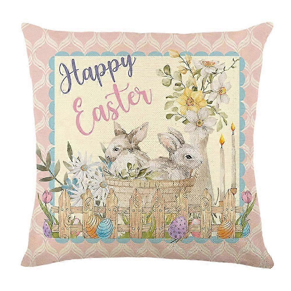 Easter Bunny Throw Pillow Case Easter Rabbit Cushion Cover Sofa Bedroom Decoration