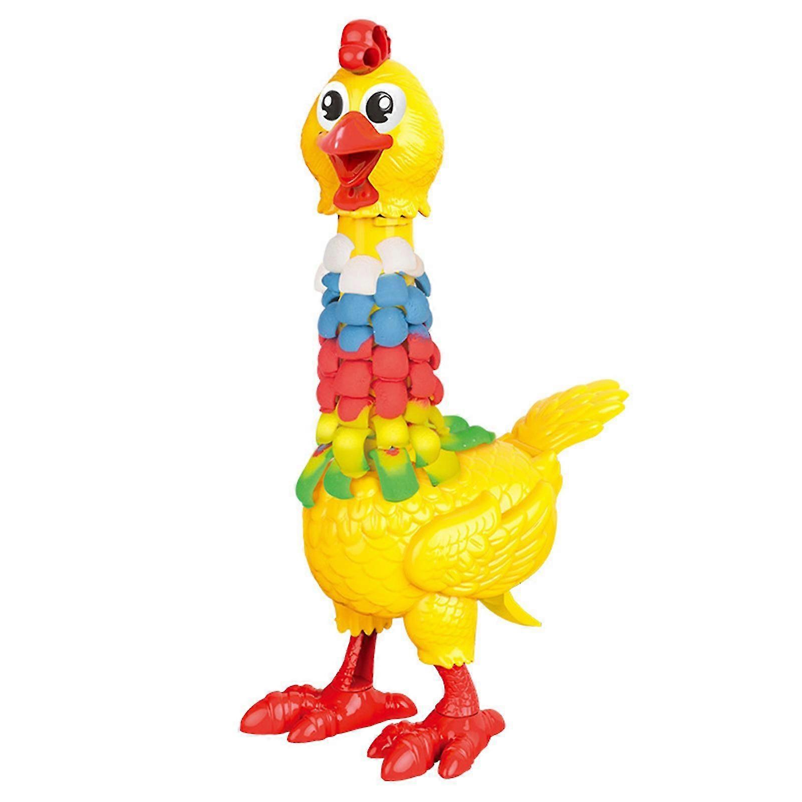 Dough Feather Chicken Toy Set for Kids Bald Hens Press to Grow Feather & Lay Eggs 12 Colors Wheat Dough Non-Toxic New