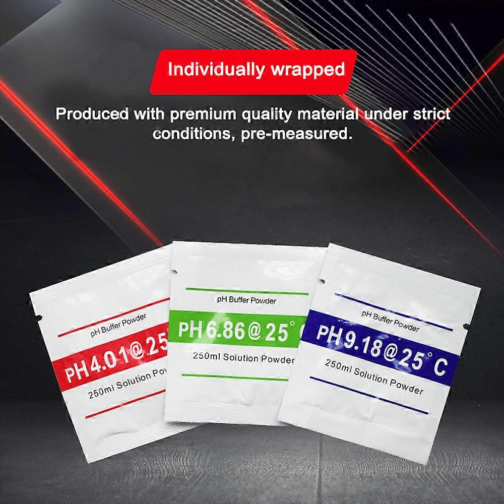 pH Meter Calibration Point: Set of 3 Type 3 pH Buffer Powders, Calibration Solution for pH Tester