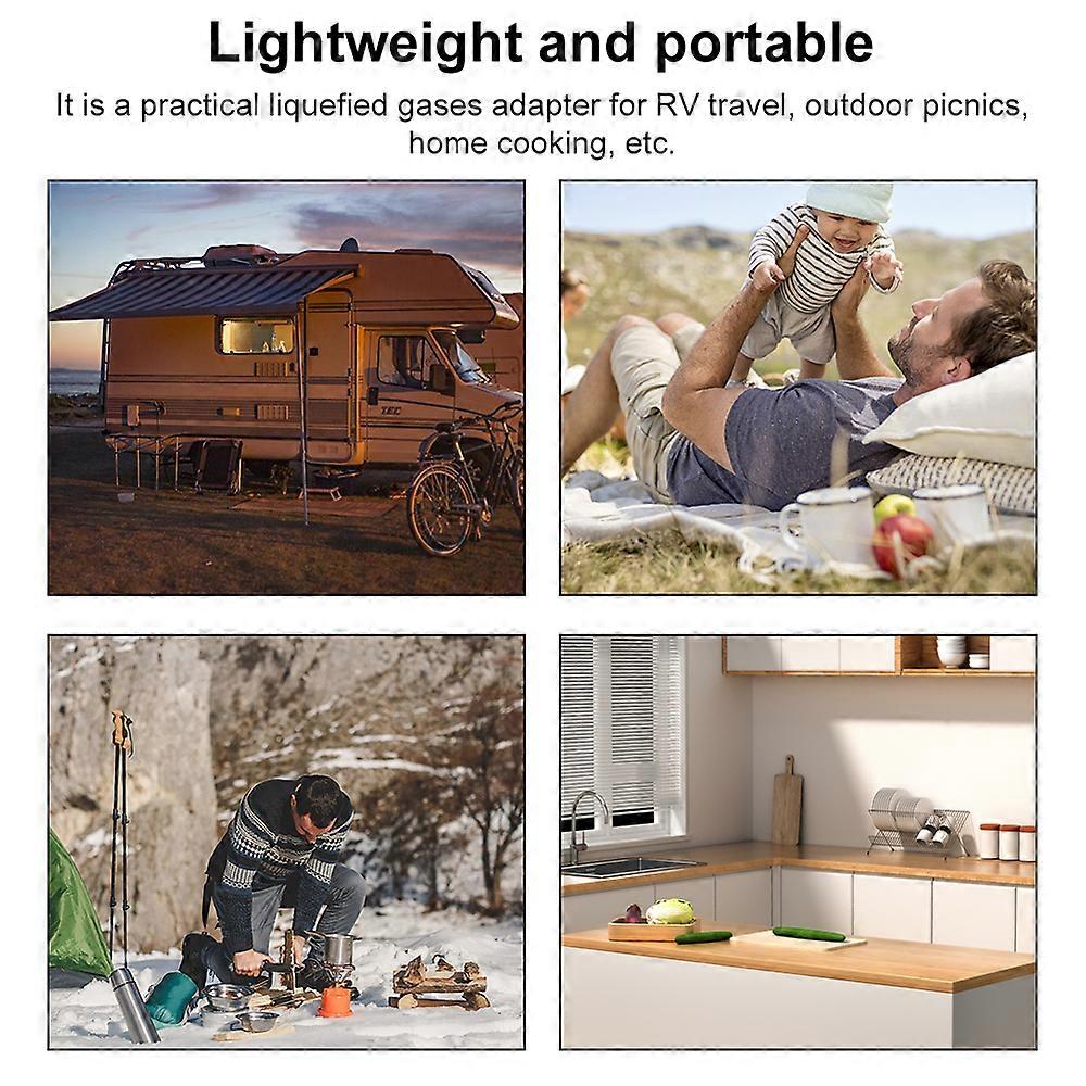 GasTank Adapter Converts POL Tanks Service Valve to QCC/Type1 Gases Cylinder Connector with Pressure Gauge for 5-100lb Propane Tanks