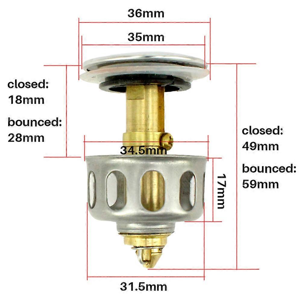 Universal Wash Basin Bounce Drain Filter Kitchen Bathroom Strainer Sink Drain Stopper