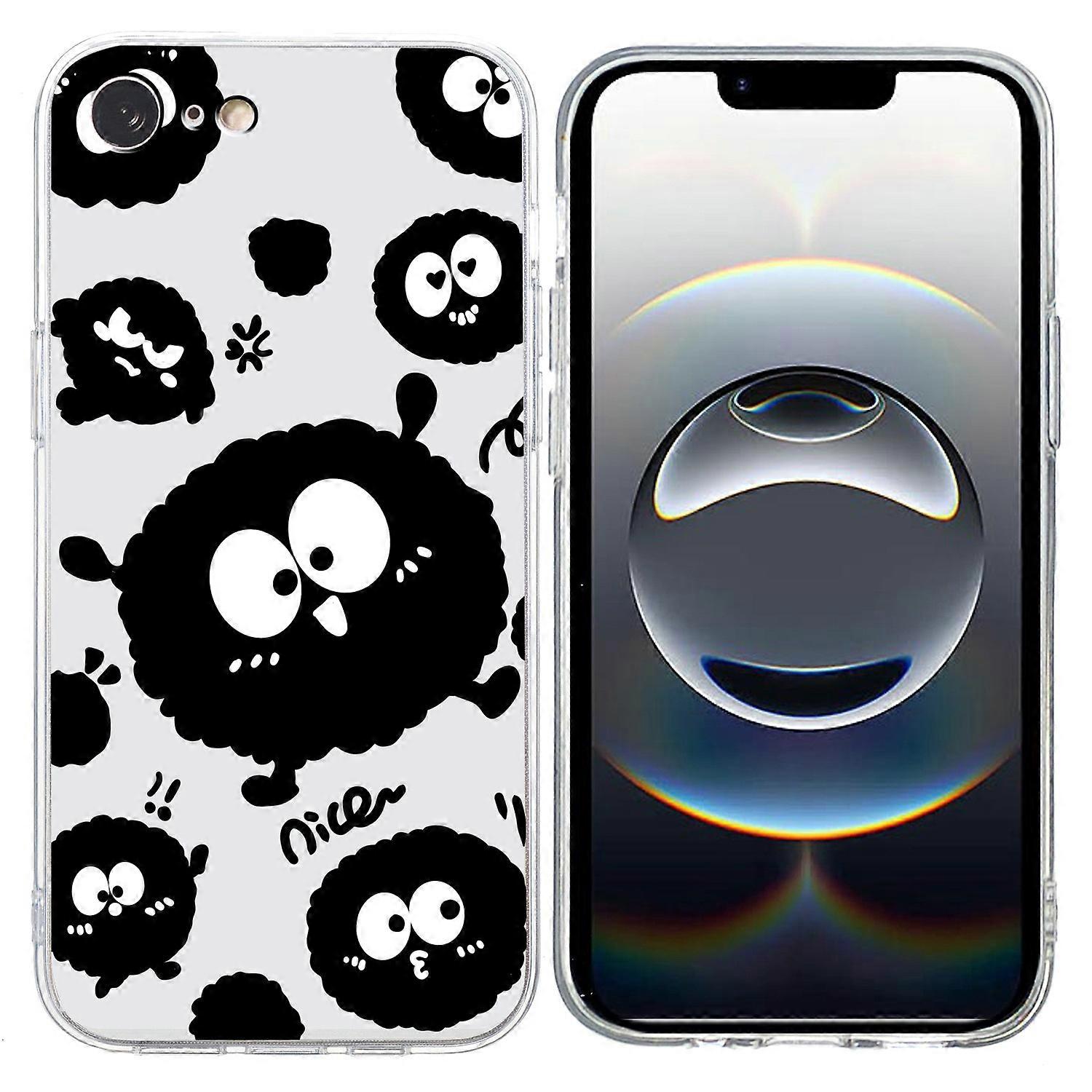 For iPhone 16e Case Soft TPU Phone Back Cover Pattern Printing - Black Eyeball