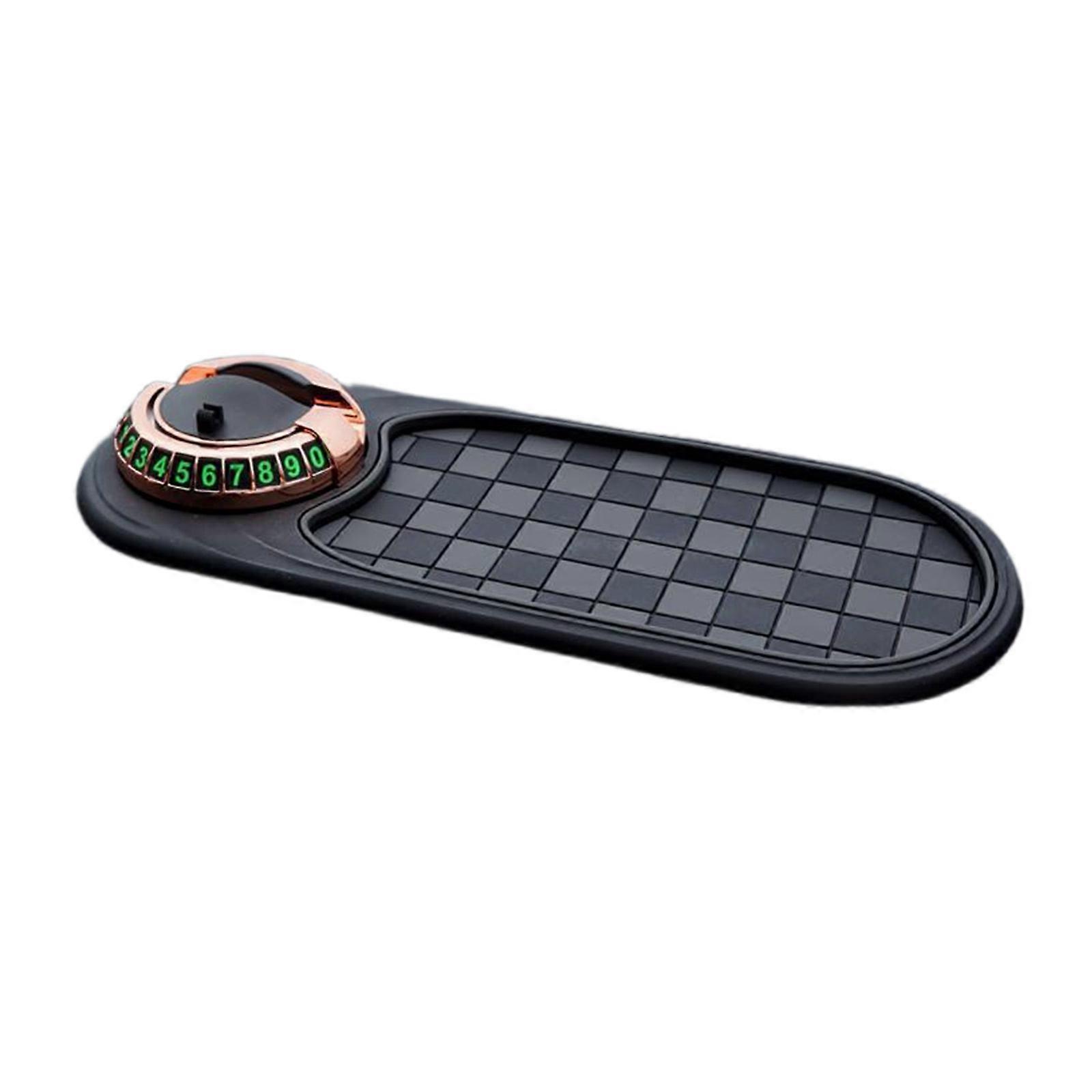 Multifunction Auto Phone Holder Universal 360 Degree Rotating Phone Stand with Anti-Slip Pad and Number Plate for Keys