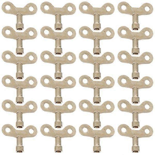 24 Pack Water Tap Switch Keys, Durable Iron Faucet Keys for Water Meters and Elevators, Ergonomic Design, Golden Color