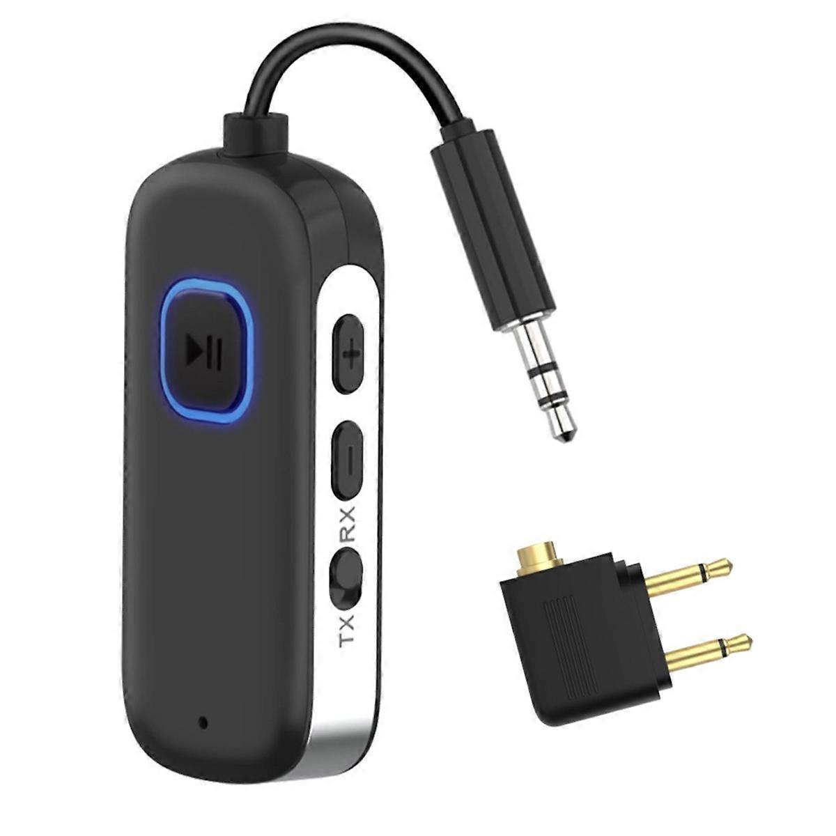 2 in 1 Bluetooth Audio Transmitter Receiver 3.5MM AUX Multipoint Hifi Stereo -Compatible/HD/LL Wireless Adapter