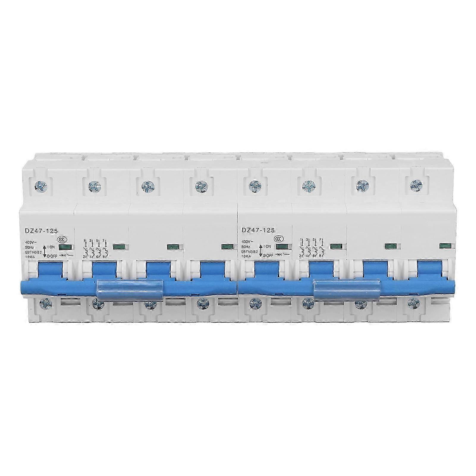 AC400V Mini Interlock Circuit Breaker Dual Power Manual Transfer Disconnect Switch 4P+4P 10KA 100A