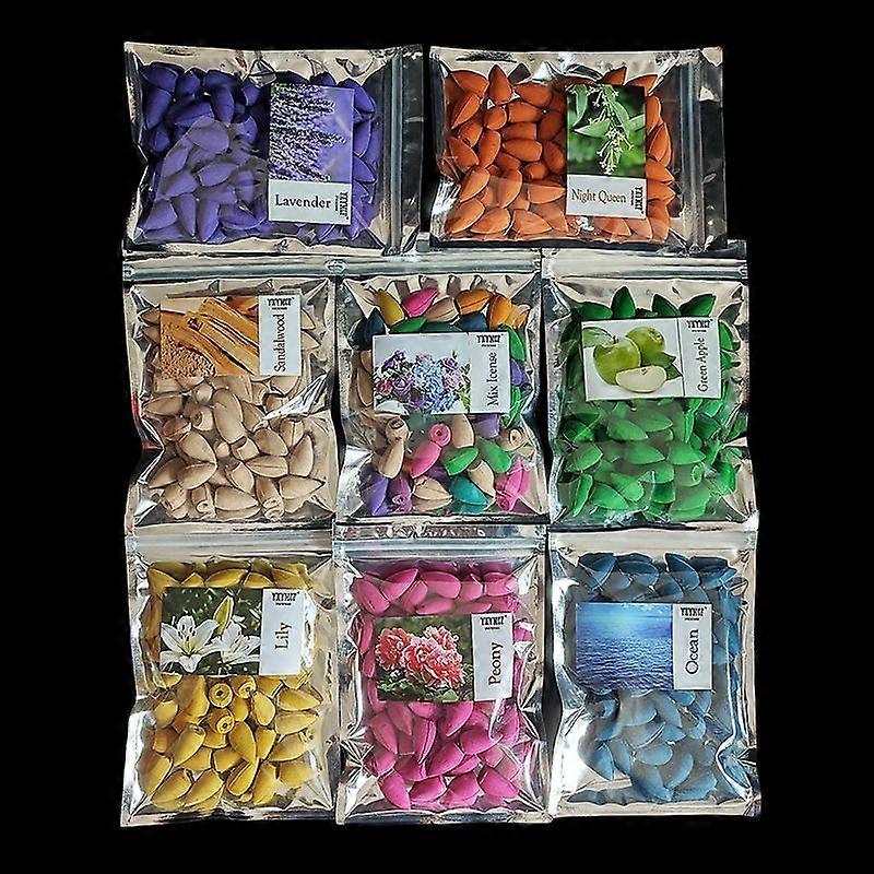 Aisiting 50pcs/bag Natural Waterfall Incense Cones Reflux Tower Incense for Burner Smoke Backflow Cone Fragrance Lavender Aromatherapy