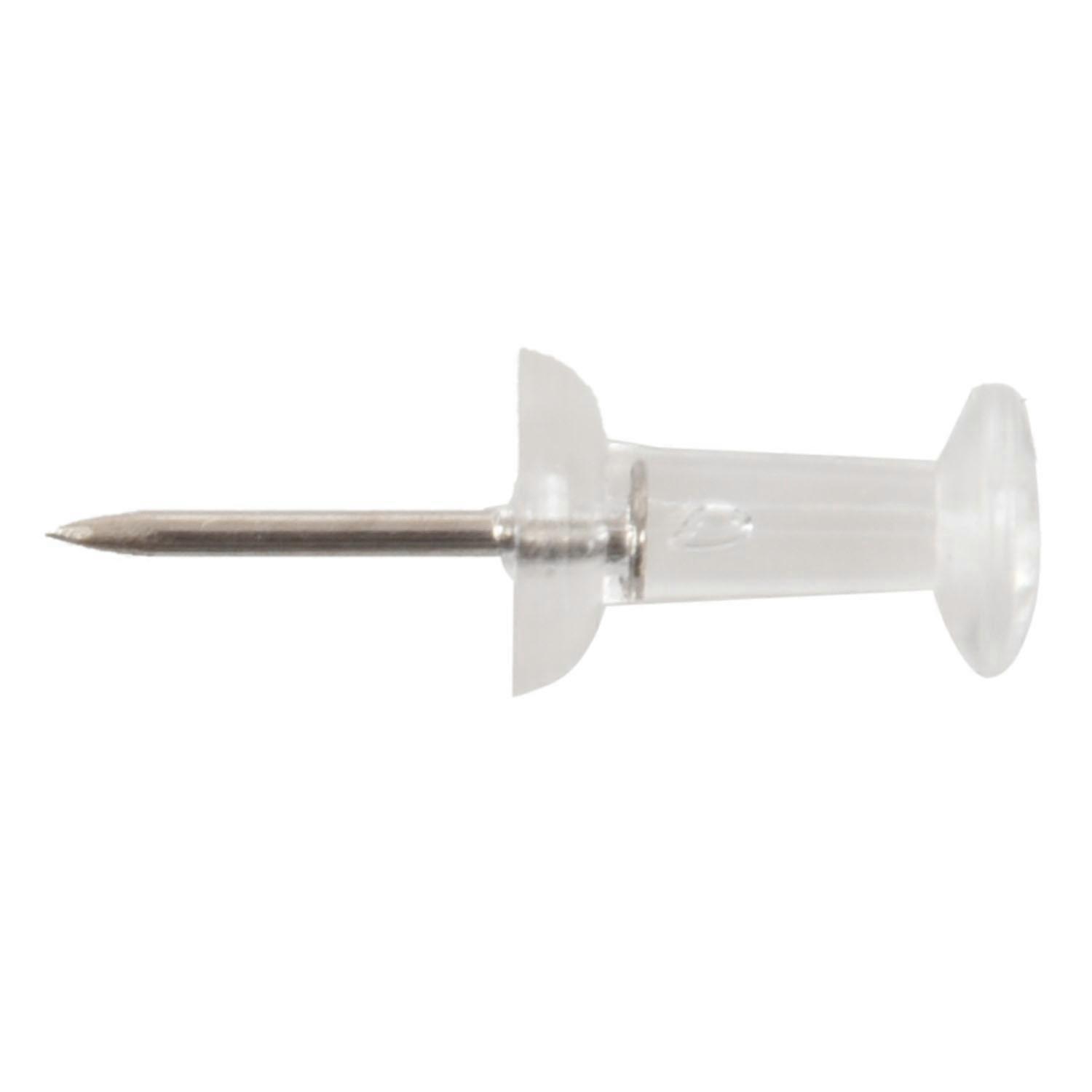 100 Pcs Push Pin Thumb Tack Clear Color 3/8 inch Drawing Pushpin