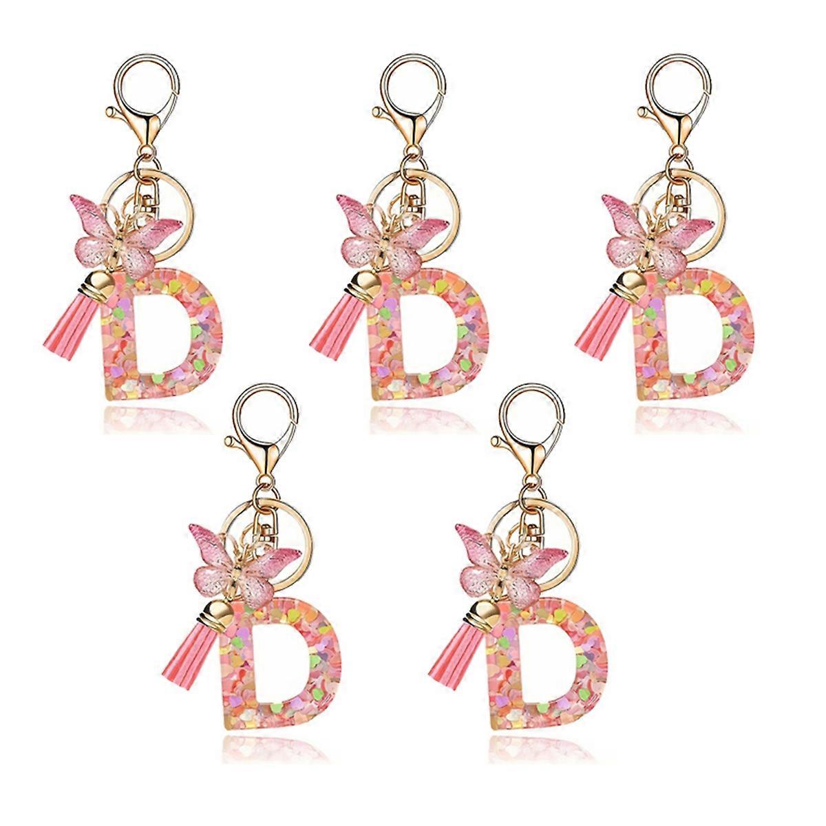 Type D Fashionable Pink Letter Keychain Butterfly Keychain