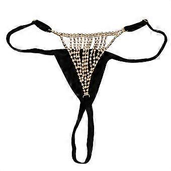 Tangas de tiro bajo Diamantes de imitación brillantes Bragas de ropa interior para mujer,Bragas con espalda G String Plata