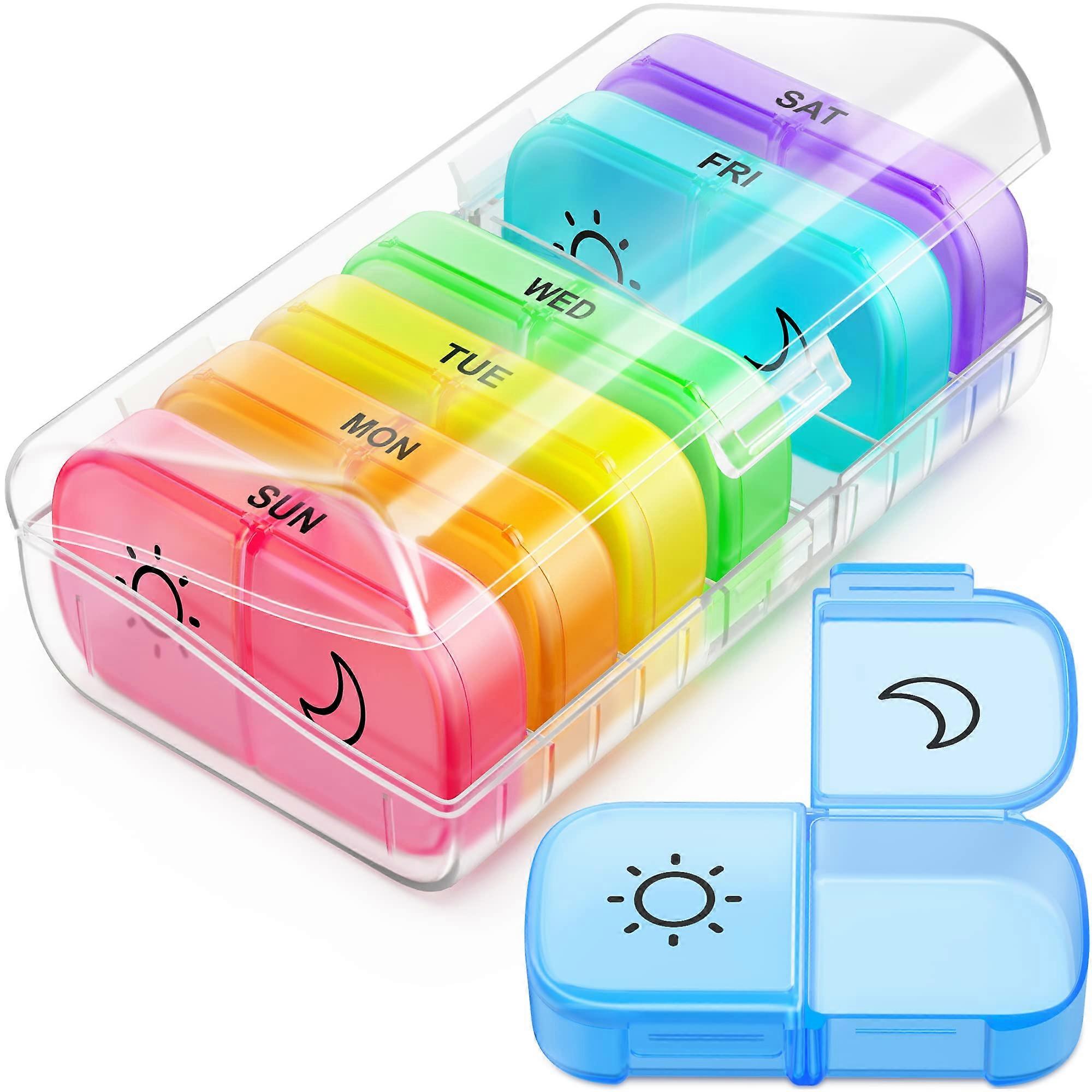 Large Pill Organizer for Morning and Evening Medication Management