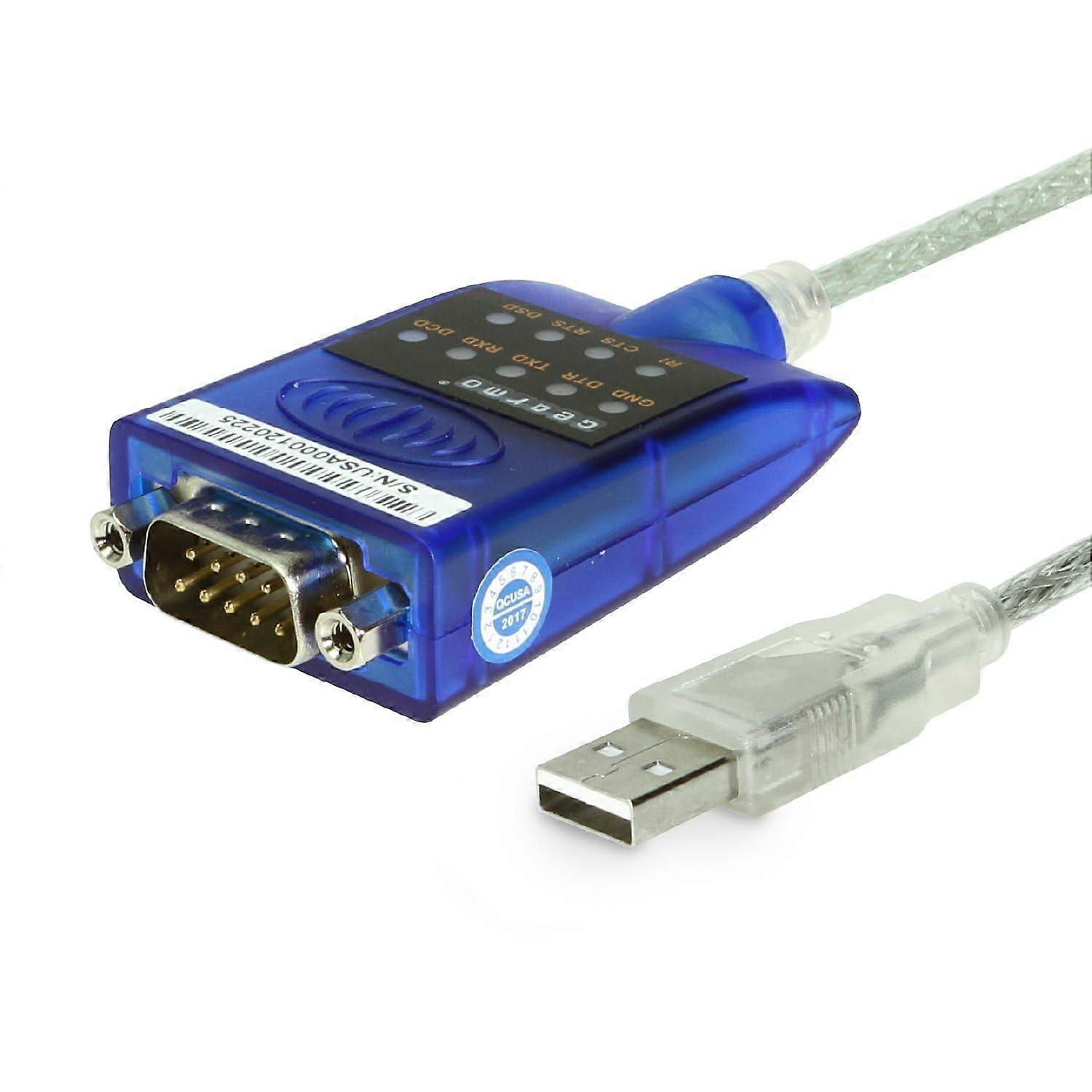 USB to RS-232 Serial Converter with LED Indicators for Serial Conversion 16in.