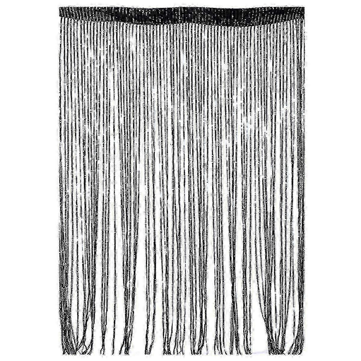 String door curtain plain tassel window panel retro room door divider string anti-mosquito fly insect bug screen 100 x 200cm