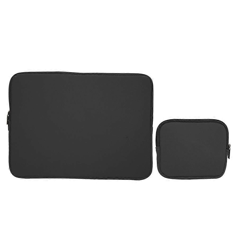 Solid färg Laptop Sleeve Notebook Handväska Bärväska Dragkedja Strömförsörjning Väska