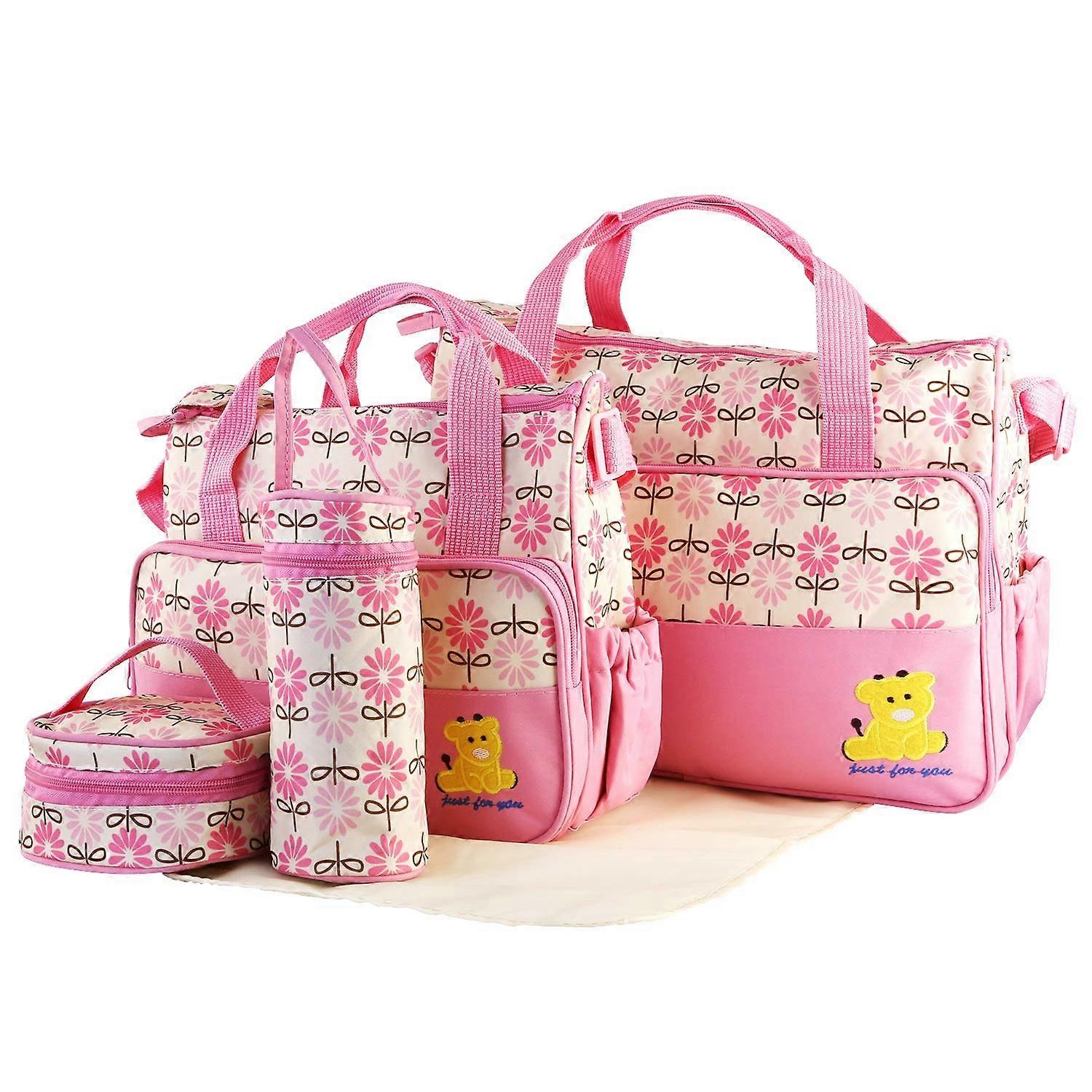 Diaper Cloth Bag 5-Piece Multifunctional Set, Dabbit Motherhood Mummy Bag, Baby Storage Organizer