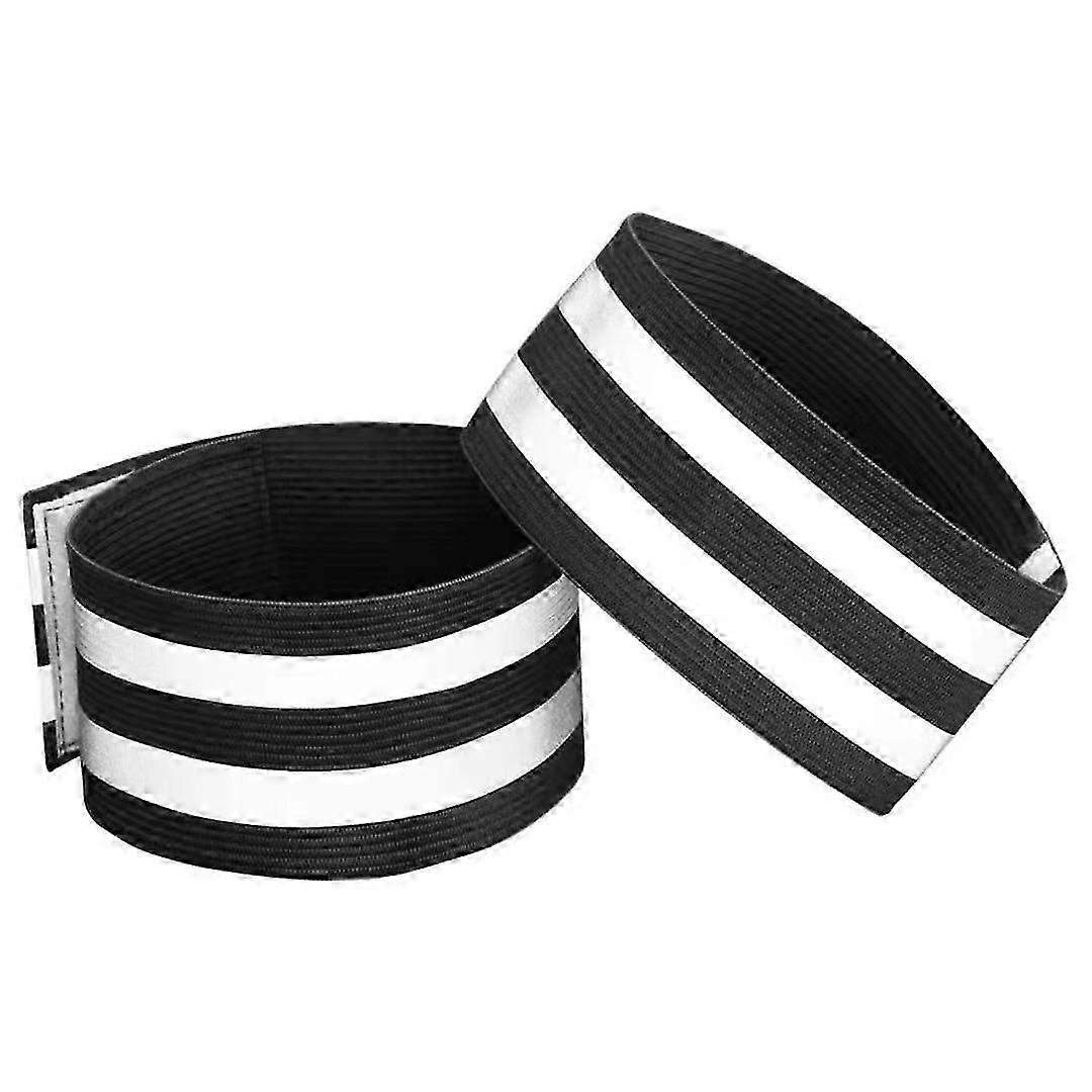 Pcs Elastic Reflective Armbands, Safety Reflector Band For Walking, Biking, Dog, Walking, Jogging, Cycling, Black, 35*5cm
