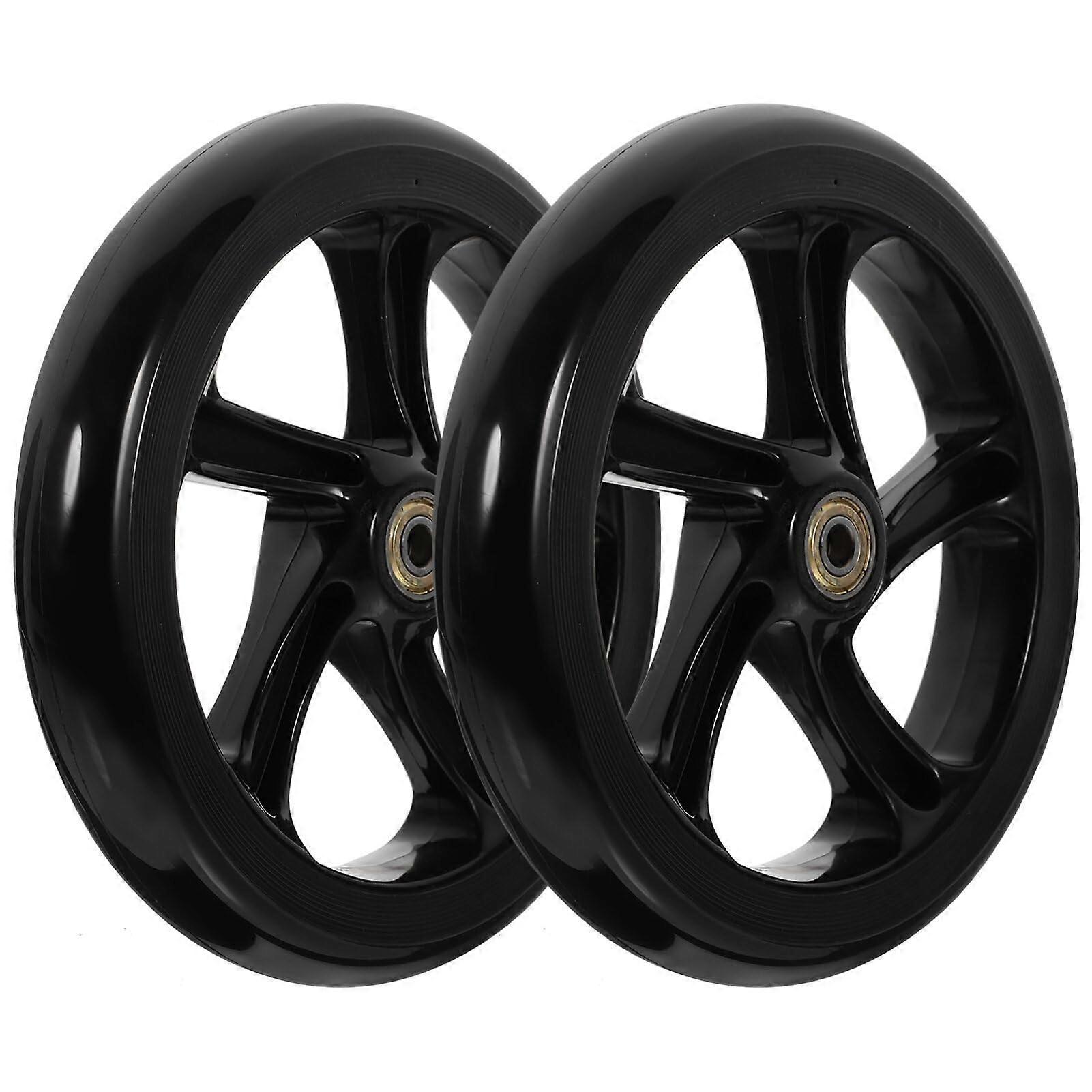2 Stück Non-S Scooter Räder Anti-Verschleiß Skateboard Räder Praktische Räder Lieferungen 175mm, 17,50X17,50X3,00CM, Schwarz
