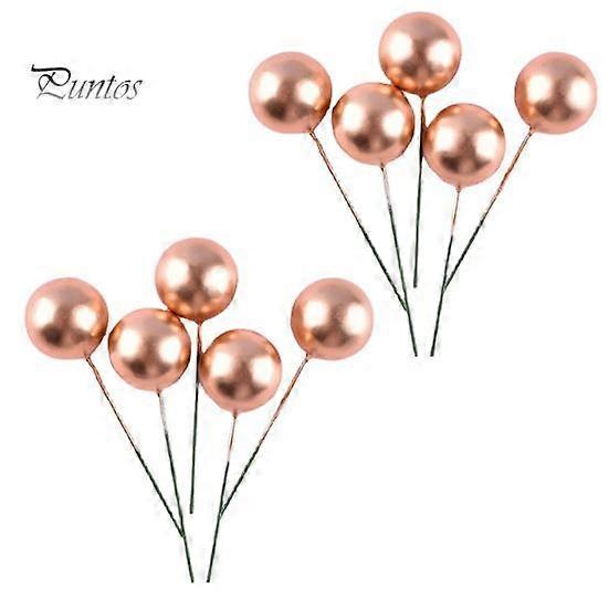 10Pcs Reusable 2 Colors Fashionable Convenient Lovely Spherical Cake Topper Decor Decoration