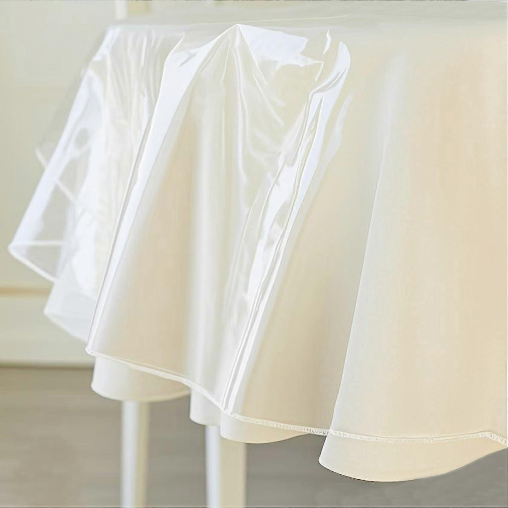 Clear Table Cover Protector Oval 54 x 72 Inch Waterproof Plastic Tablecloth Transparent Protective Covering