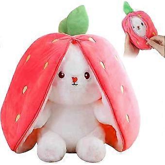 Easter Plush Bunny Toy, 25cm Strawberry Soft Plush Toy, Birthday Gift for Boys and Girls.