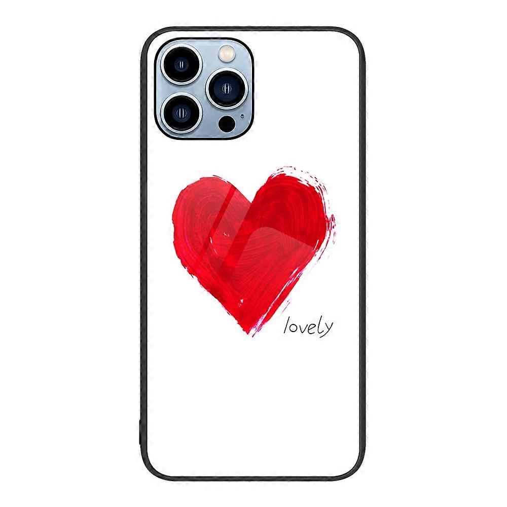 For iPhone 13 Pro Colorful Painted Glass Phone Case
