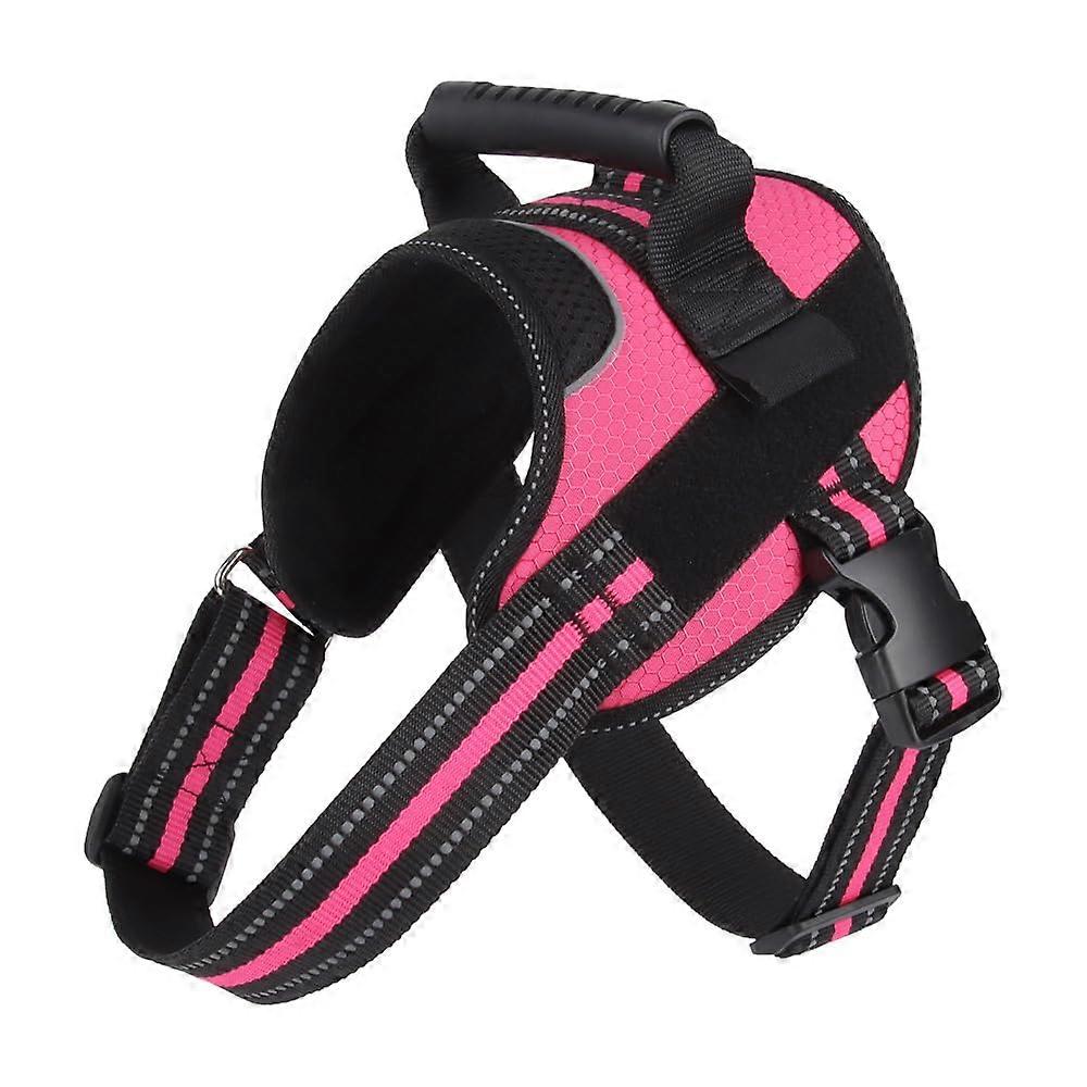 NoPull Reflective Dog Harness, Adjustable with DRing, Handle No Choke, Escape Proof (Pink,M)