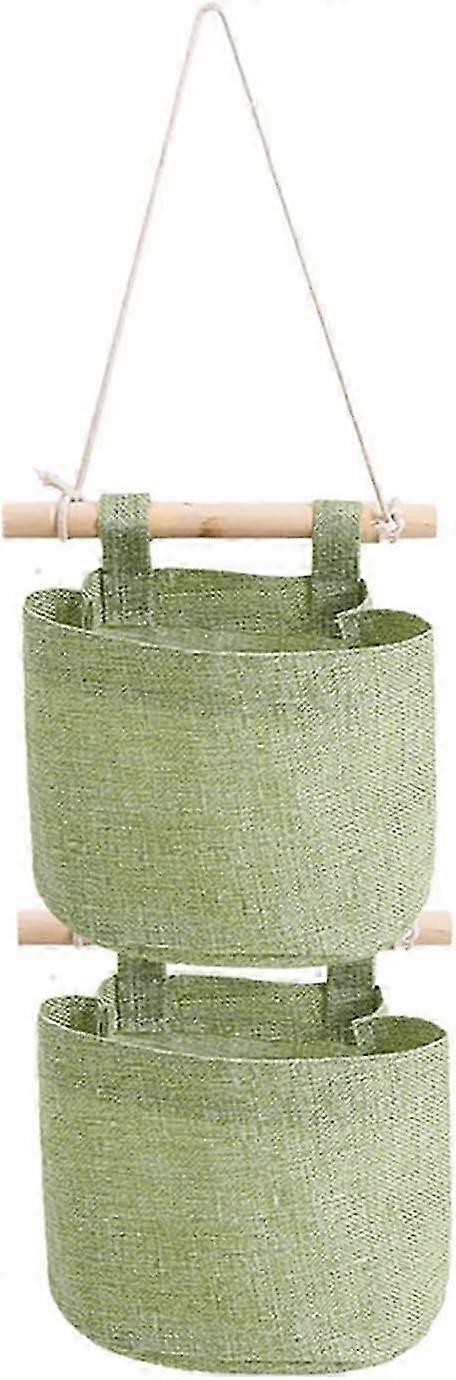 JiaWei المنزل حائط الباب معلقة خزانة خزانة حقيبة تخزين منظم قابل للتكديس Sundries حاوية مجلة جيوب غرفة نوم Supplie (اللون: أخضر 2) cqR