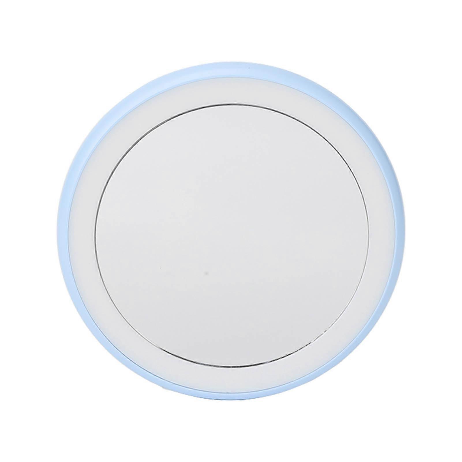 12pcs Light Chips LED Lighted Travel Makeup Mirror Round Shape Battery Version Compact Makeup Mirror