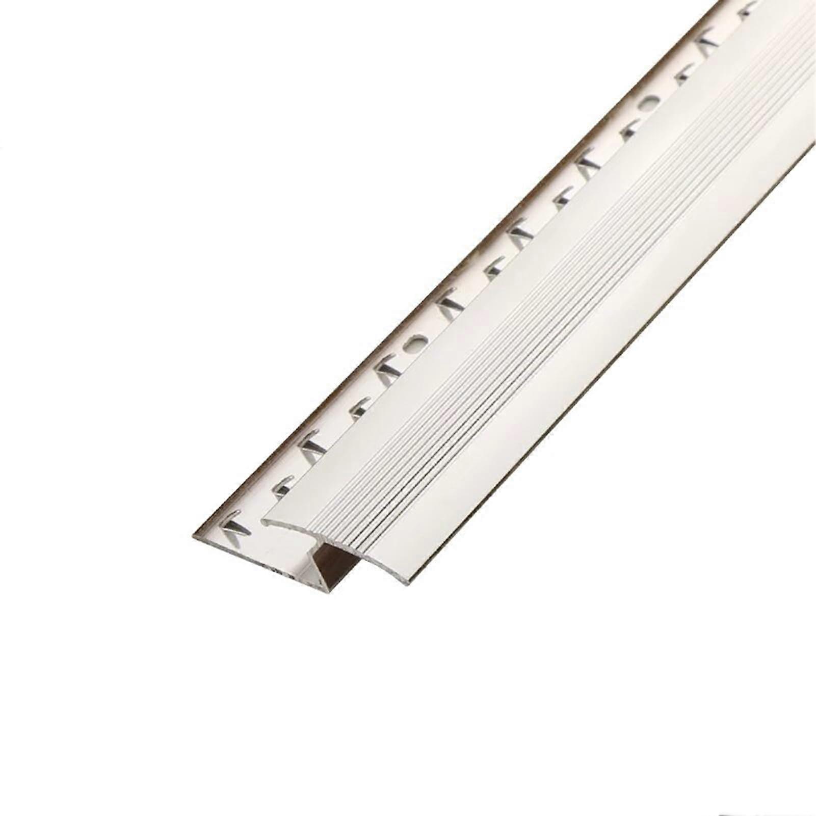 Aluminum Floor Transition Strip - 90cm Silver Carpet to Tile Laminate Vinyl Threshold, Cuttable Edge Trim for Easy Fit