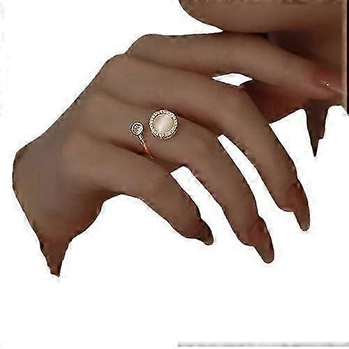 女性のための豪華な回転不安ナックルリングクリエイティブオパールラウンドアンチストレスオープンリングガールズパーティージュエリーギフトアニロ