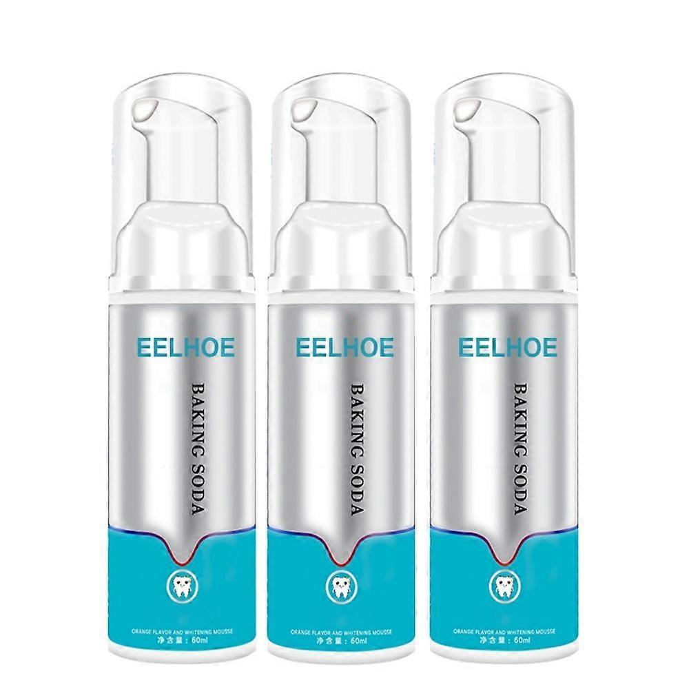 3pcs Baking Soda Teeth Whitening Mousse Brightify Deep Cleaning Foam FreshToothpaste