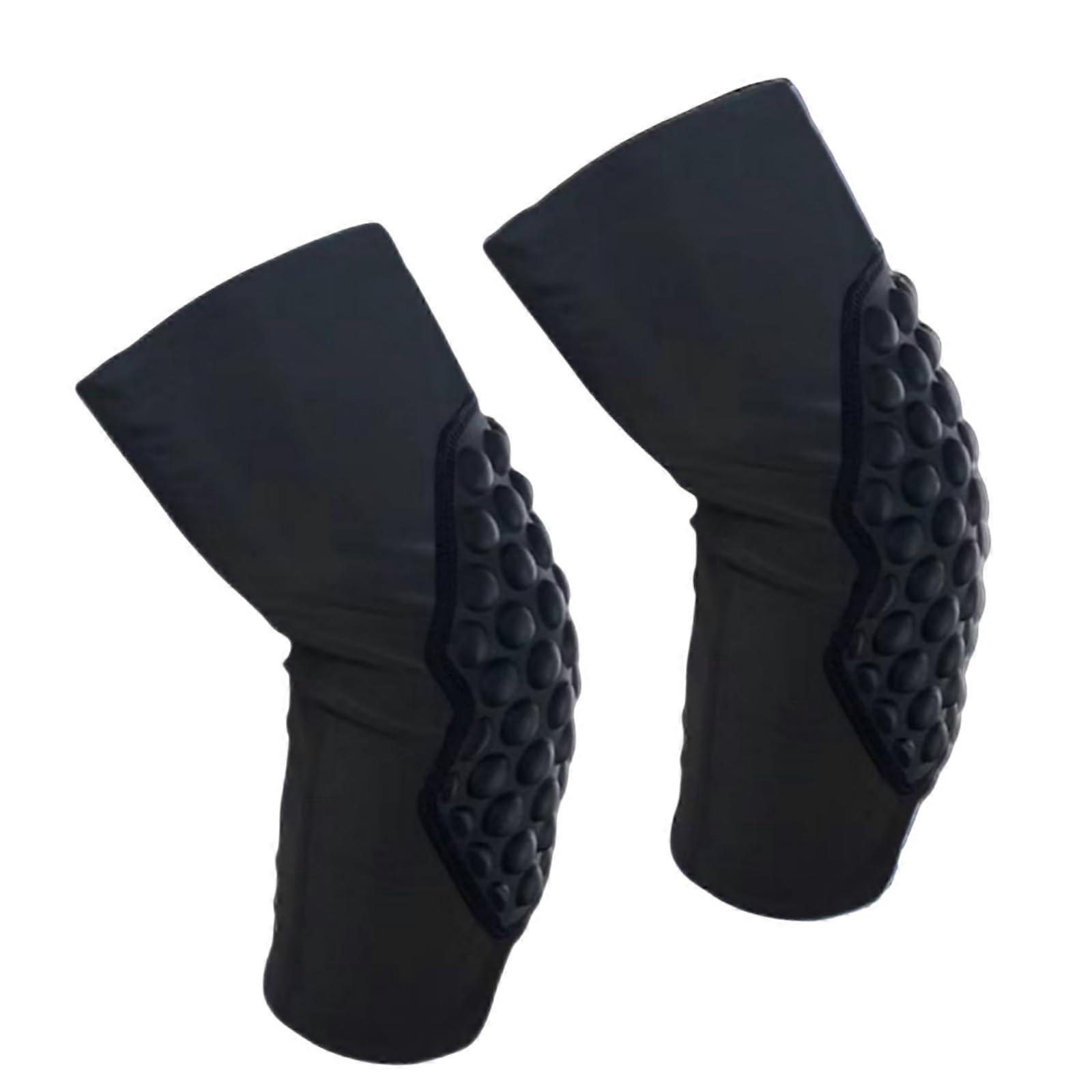 Padded Knee Brace Support, Compression Leg Sleeves For Hiking And Mountaineering, Black XL, 1 Pair, Crash Cushion