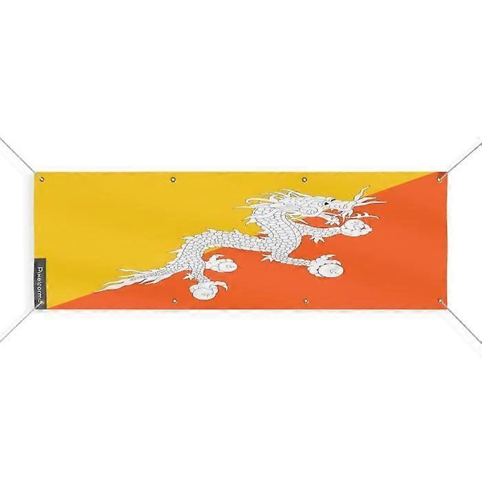 Bhutan Flag Banner 8 Grommets 70x210 cm