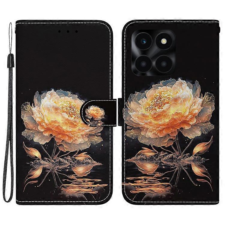 Compatible For Honor X6a 4G Leather Case Pattern Printing Wallet Cover