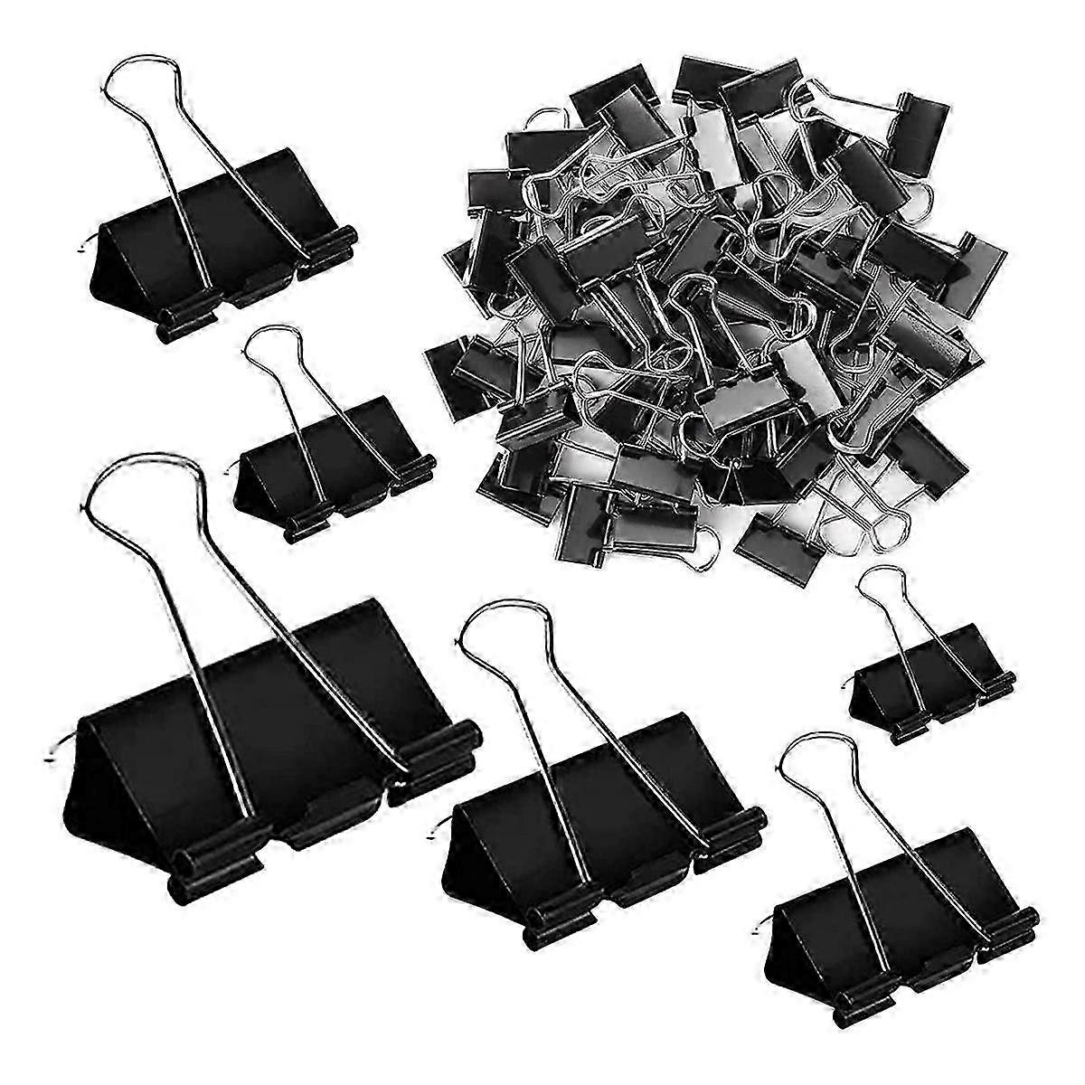 Multipack Assorted Binder Clips for Office Paper, 208-Piece Set with 6 Sizes (Jumbo to Mini)