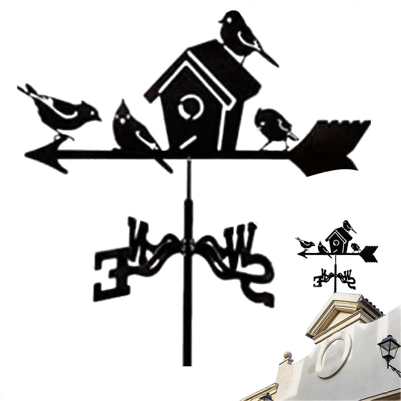 Metal Weather Vane Stakes For Roofs Boats Balcony Garden Wind Decoration Bird Nest Use