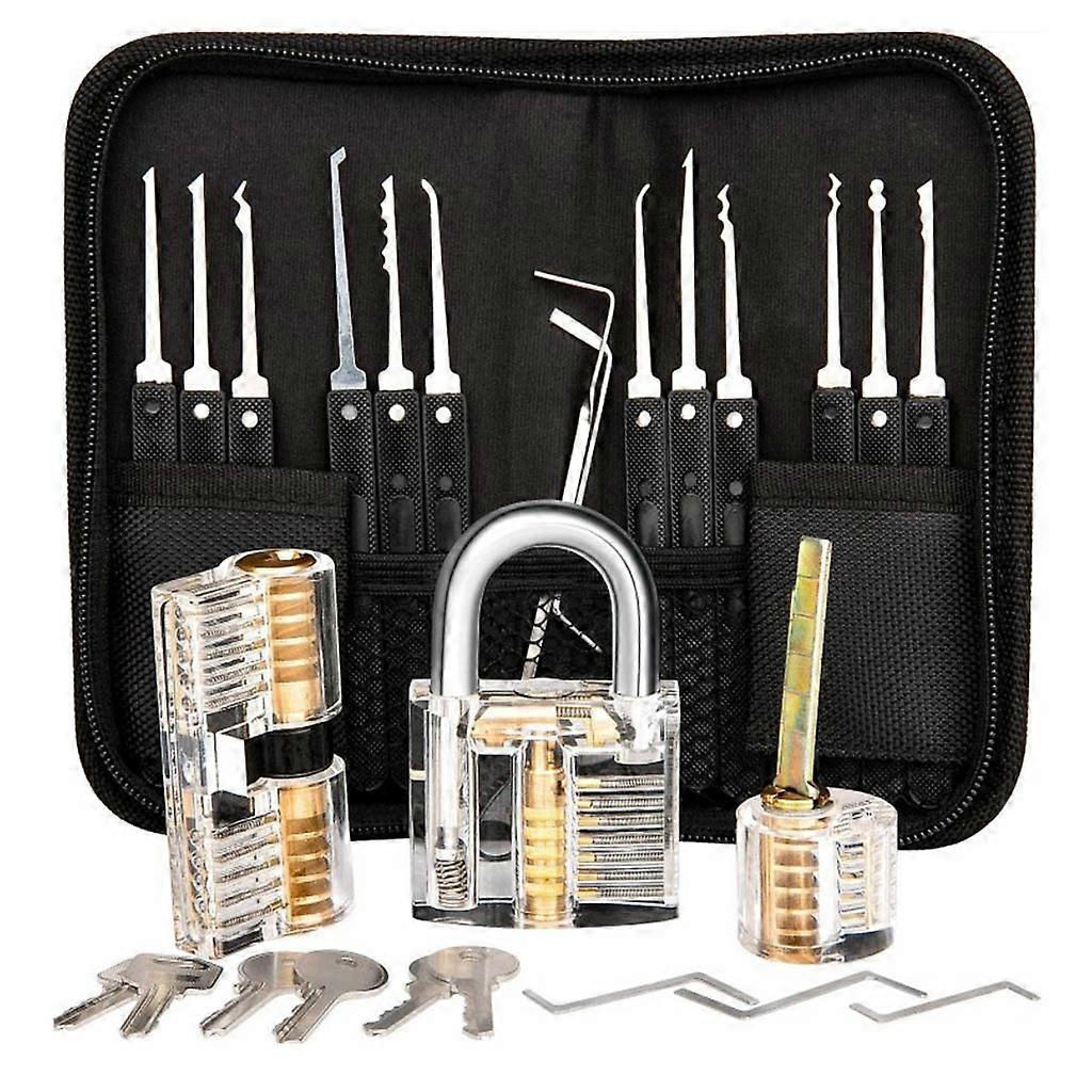 26Pcs for Key Extractor Transparent Practice Padlock Combination Hand Pick Removing Hook Lock Kit Remove Tools Set