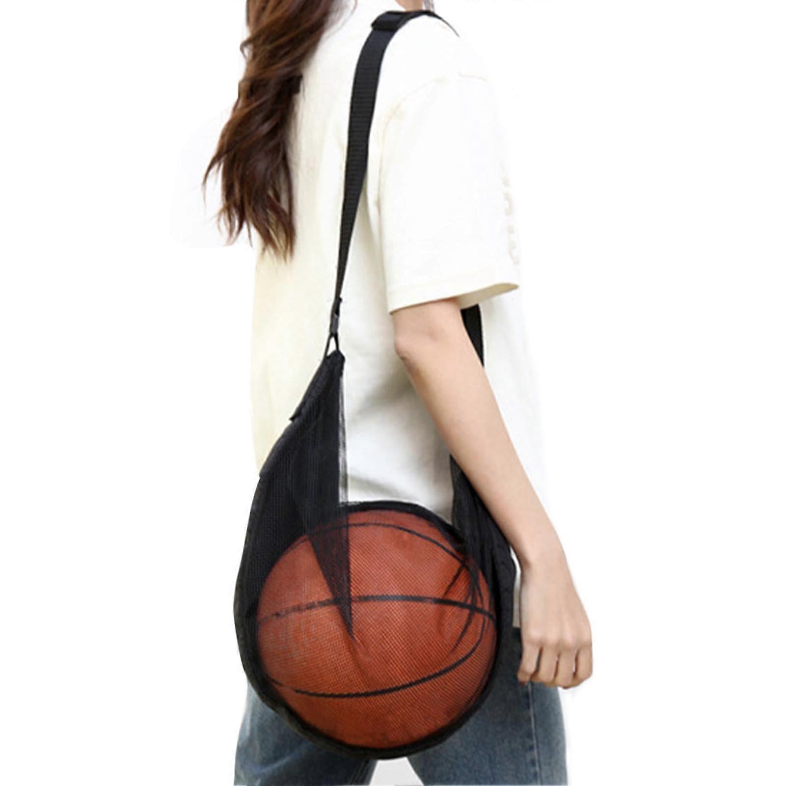Basketball storage bag, ergonomically designed mesh single ball carry bag