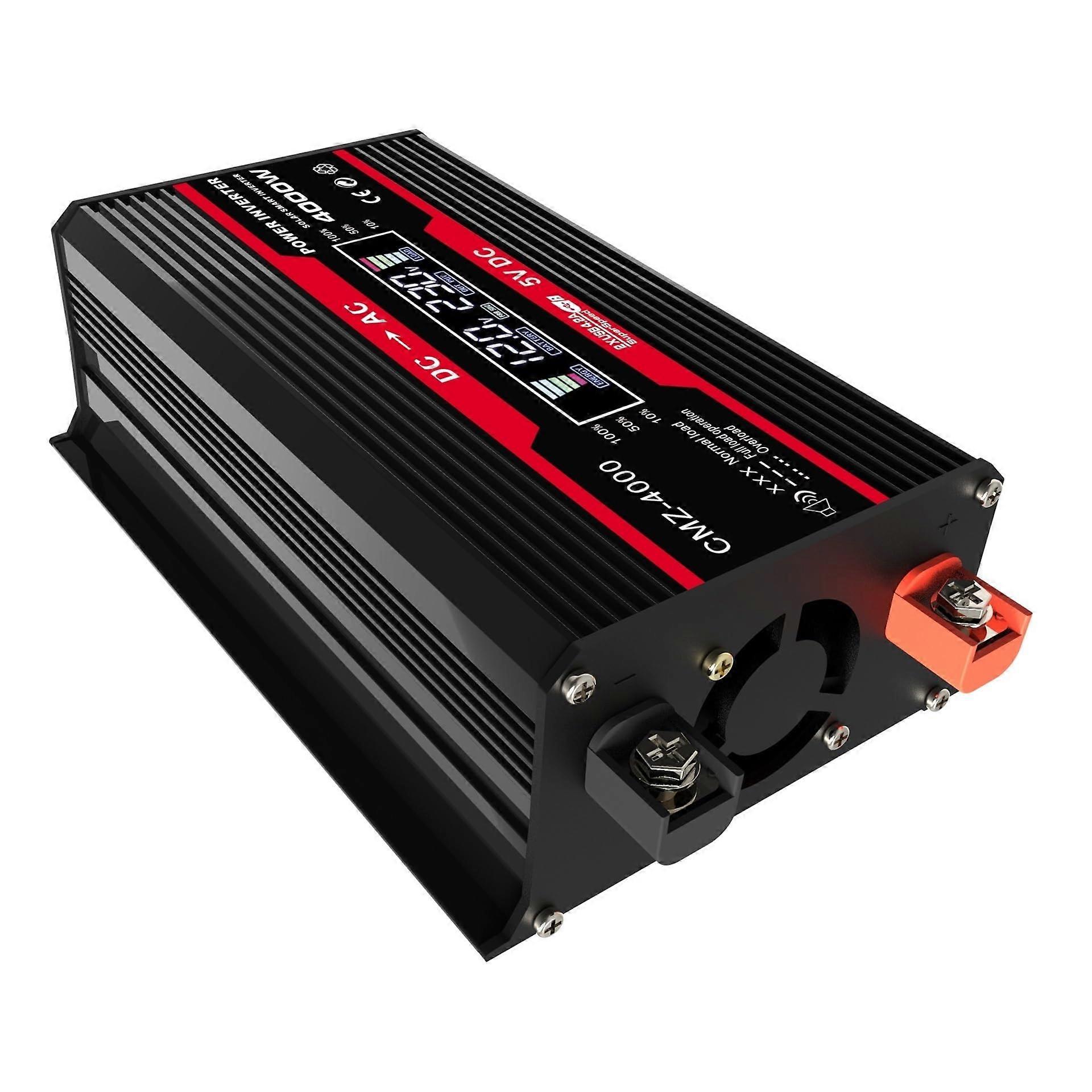 Intelligent Modified Sine Wave Car Solar Inverter 4000W 12V Black Model for RVs and Off-Grid Use 110V Compatibility