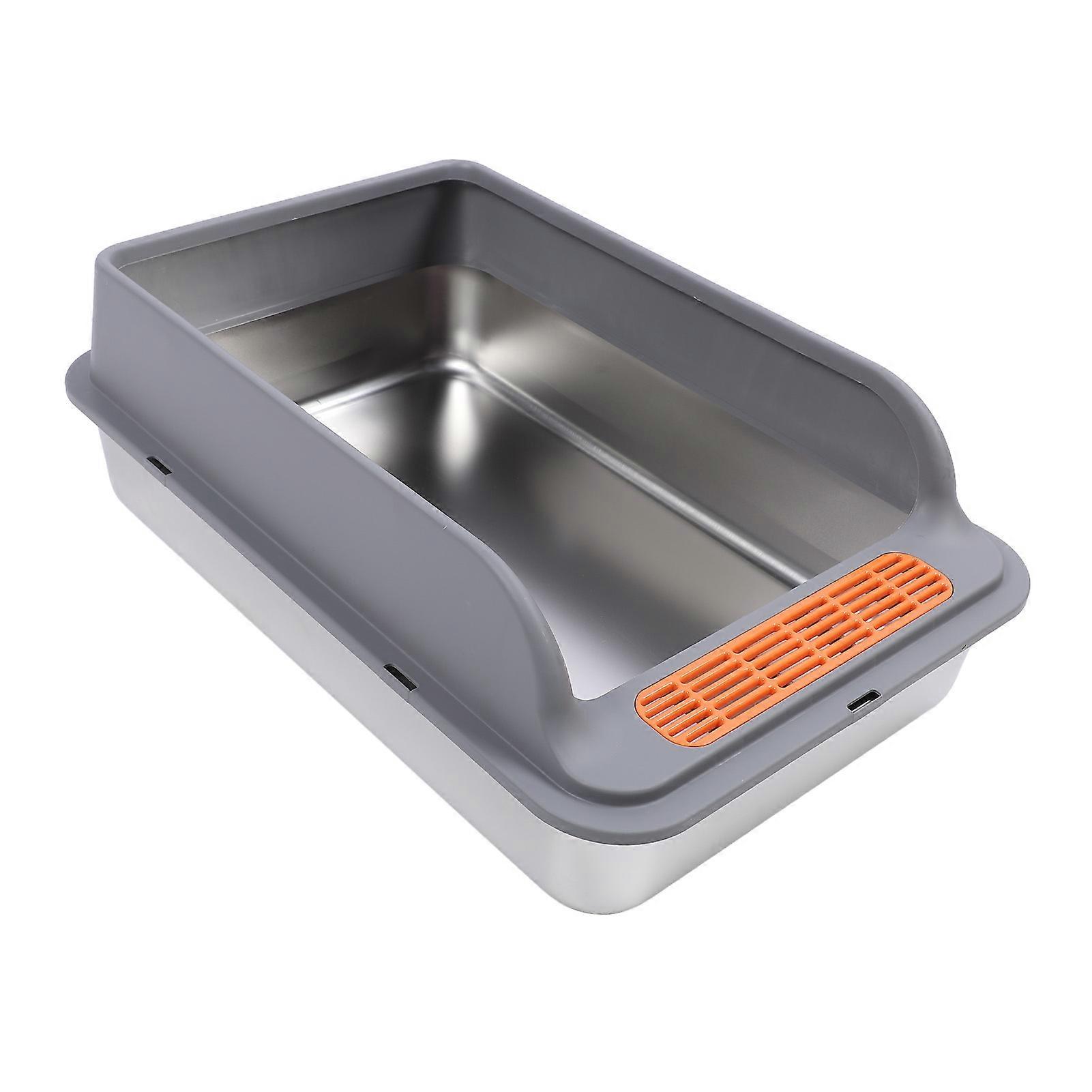Extra Large Cat Litter Box 60x40x20cm Splash Proof Dark Gray