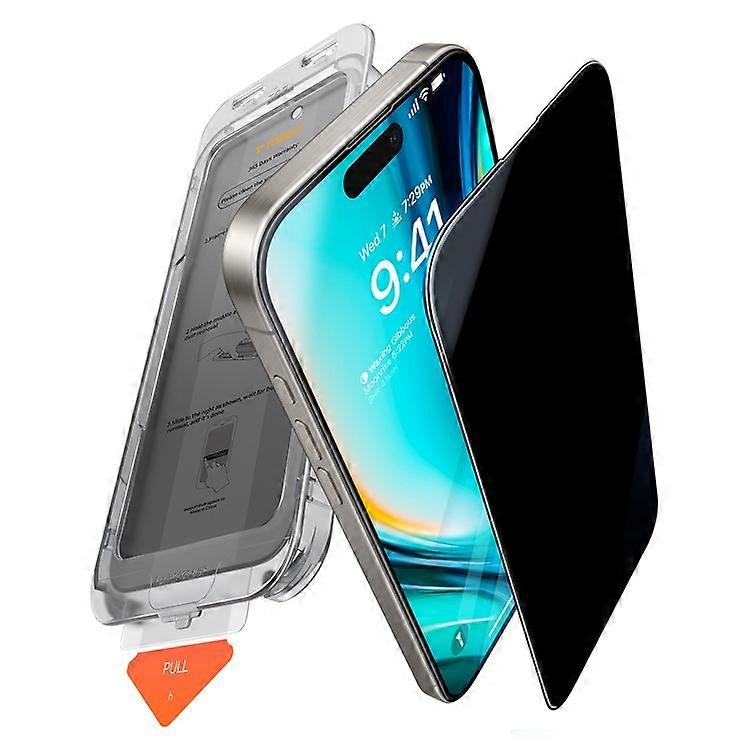 TORRAS Glassgo Compatible For iPhone 16 Plus Anti Spy Screen Protector Tempered Glass Private Film with Auto-Align Frame