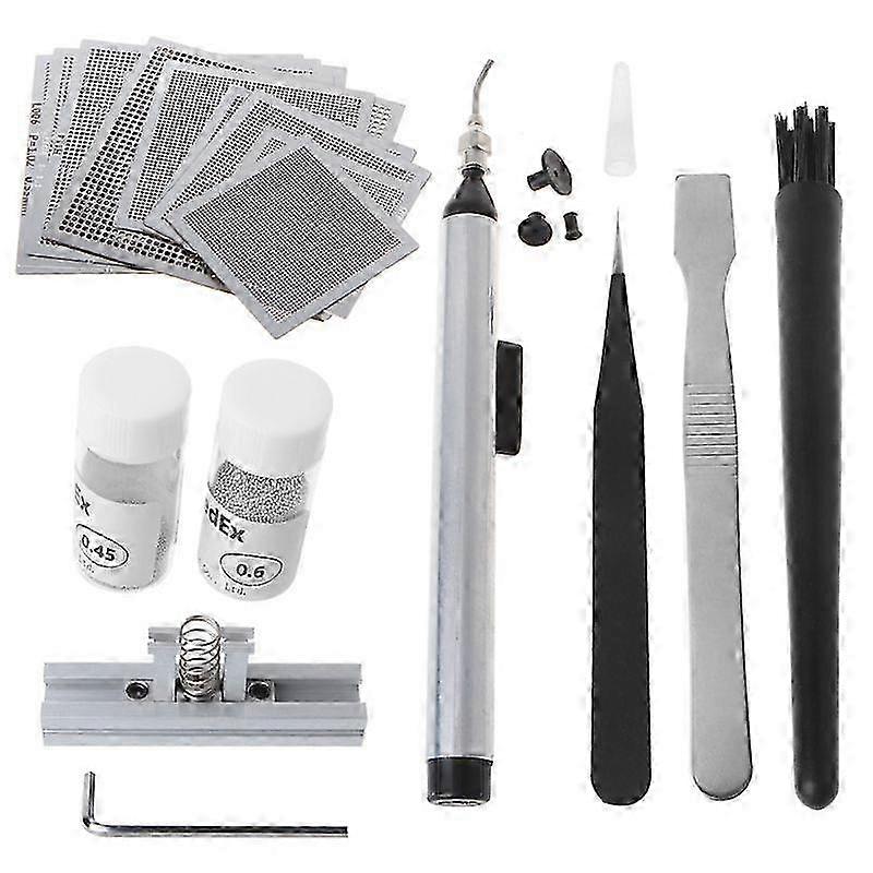 BGA Reballing Stencils Kit with Solder Paste & Tin Balls for SMT Rework Station