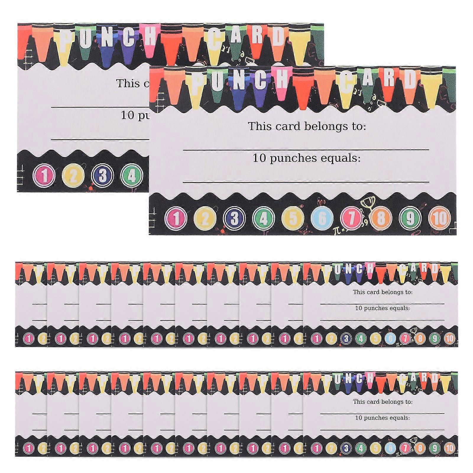 200pcs Classroom Incentive Punch Cards for Behavior Rewards, Vibrant Designs for Teachers and Students