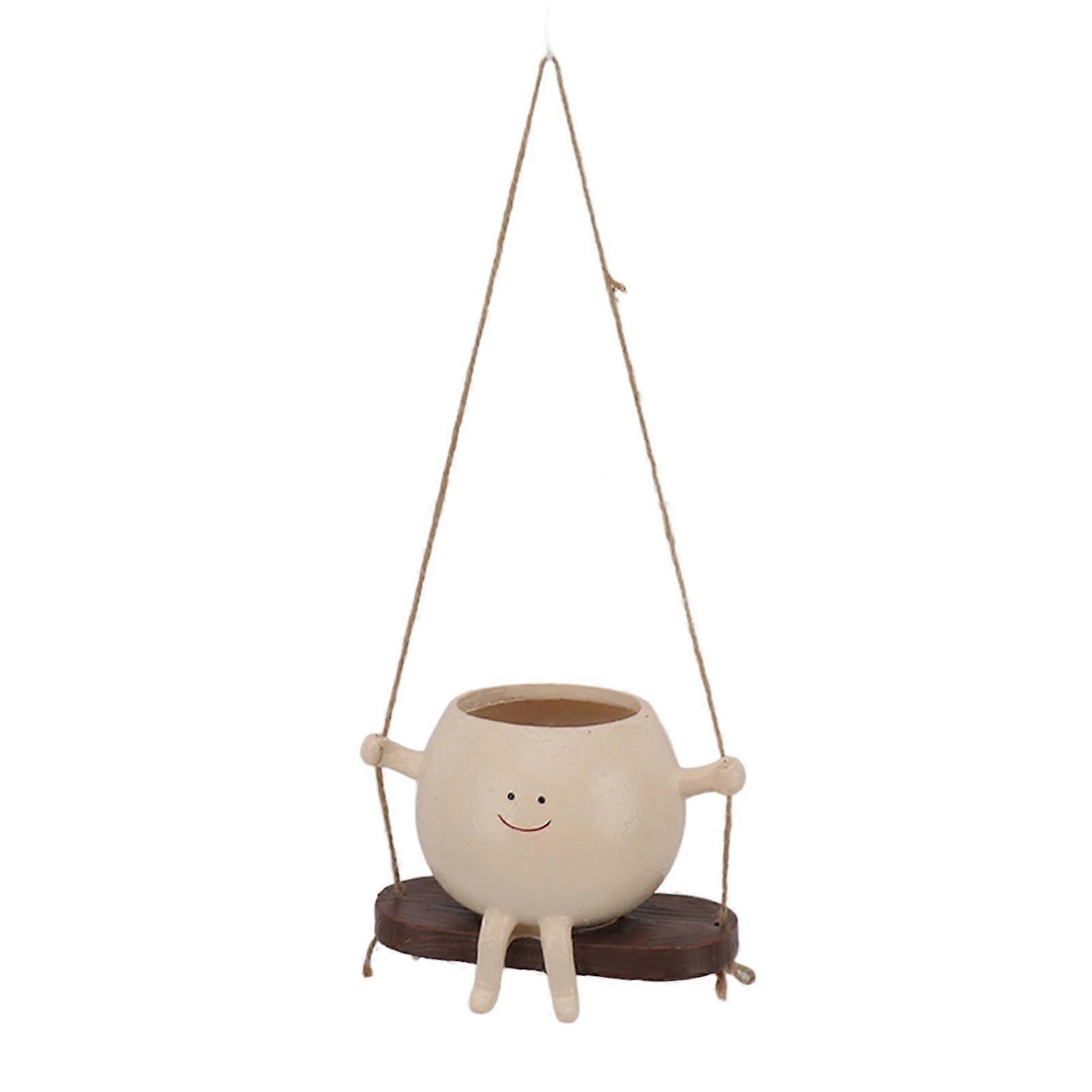 Unique Face Planter Pot - Beautiful Hanging Resin Flower Head Planter for Small Spaces, Indoor Decor, 10 Inches