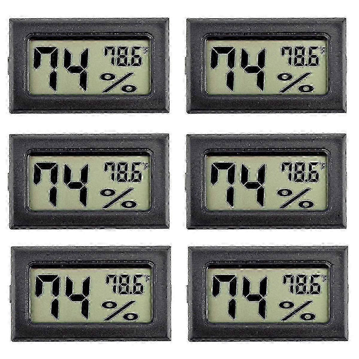 6pack Mini Hygrometer Digital Thermometer Indoor Humidity Meter