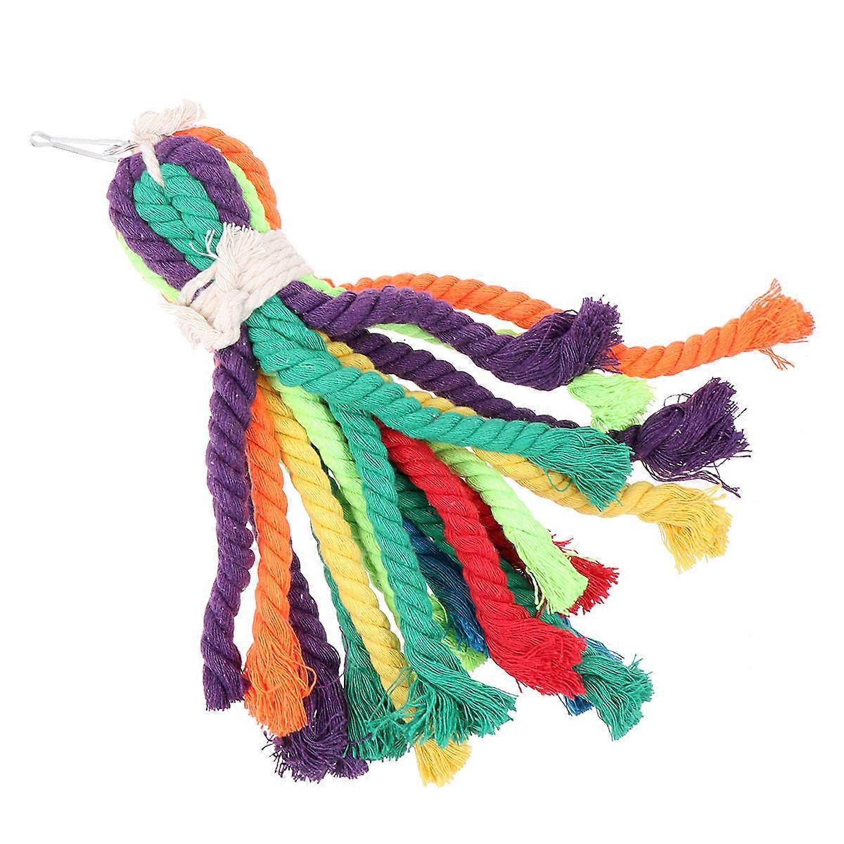 Cotton Rope Bird Toy for Parrots – Safe, Fun, Chewing Toy in Random Colors